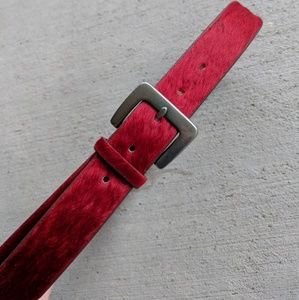 GAP | Leather Belt with Red Calf Hair